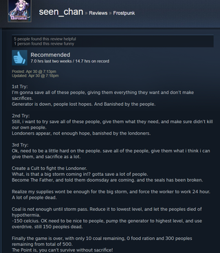 Illustration for article titled Frostpunk, As Told By Steam Reviews